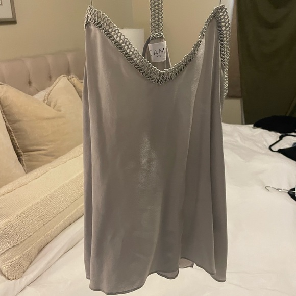 Cami NYC lattice/braided neckline 100% silk camisole - Picture 3 of 8